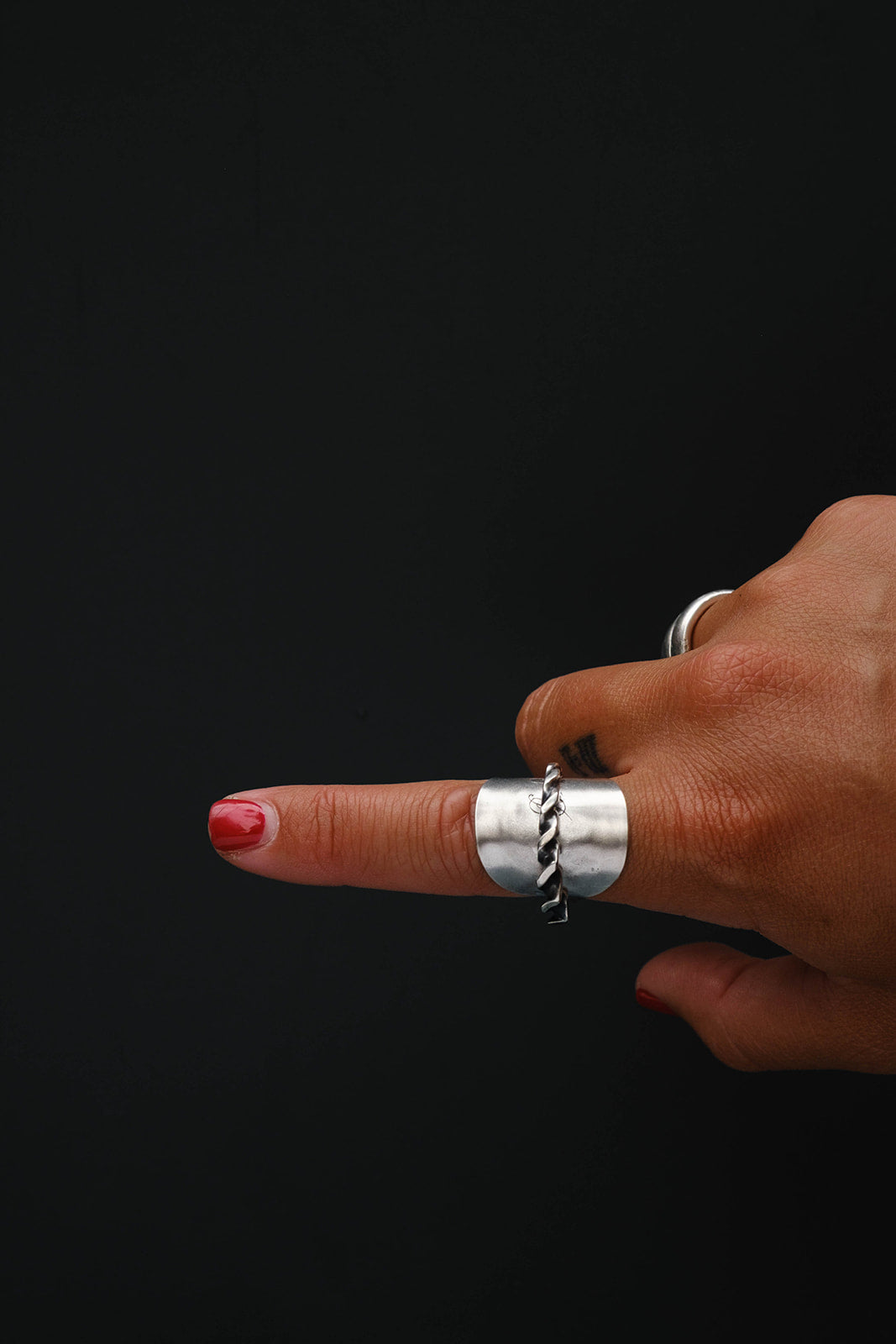 sterling saddleback spiral ring