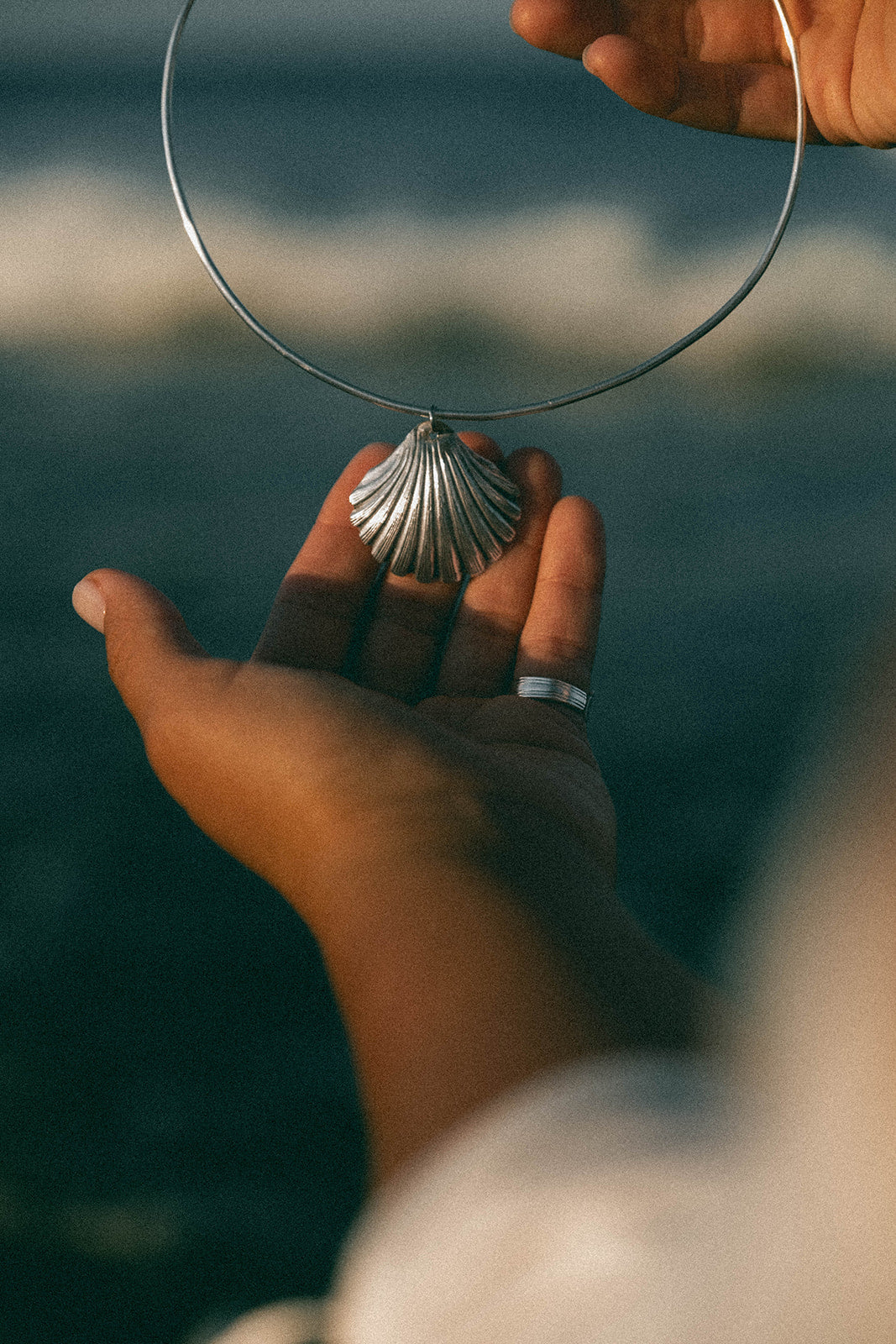 seashell sterling neck cuff