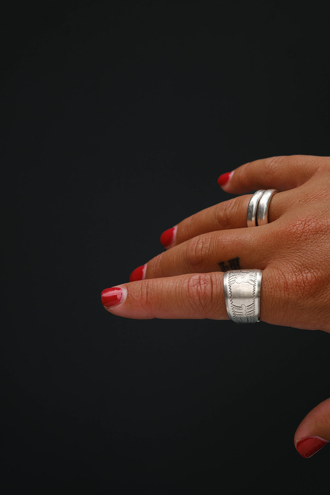 sterling hibiscus ring