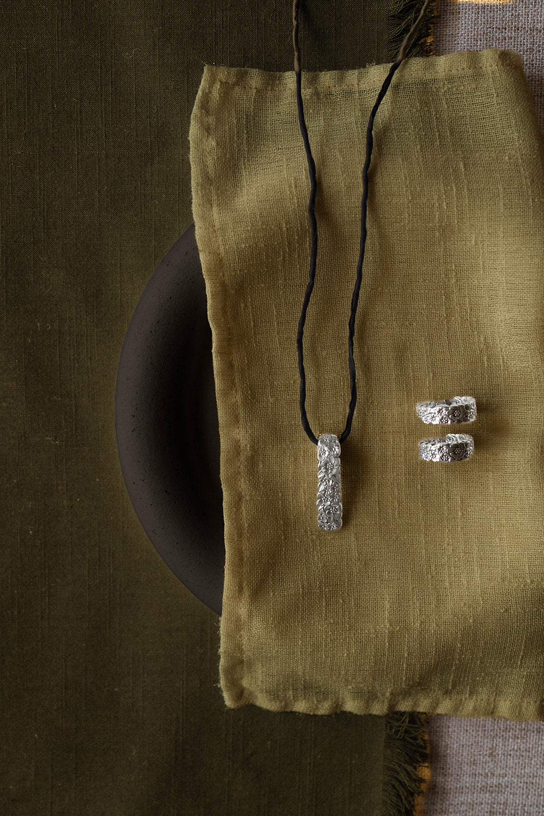 intricate floral charm necklace